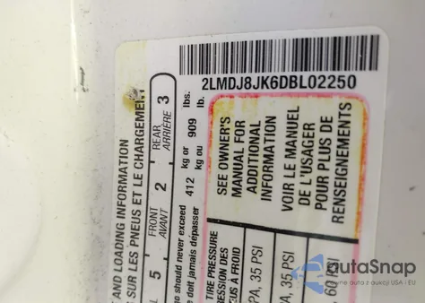 2013 Lincoln Mkx from USA, damaged, VIN 2LMDJ8JK6DBL02250